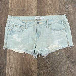 Abercrombie light wash mini jean shorts